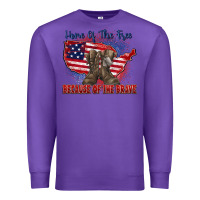 Purple home of the free because of the brave Premium Sweatshirt - Zillion Design Studio