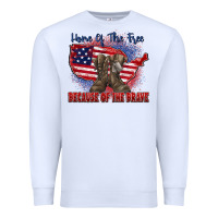 White home of the free because of the brave Premium Sweatshirt - Zillion Design Studio