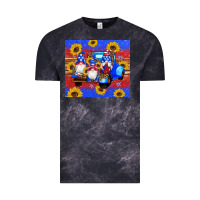 Cloud Black American flag gnomes truck sunflowers star leopard glitter Vintage Tee - Artiststas
