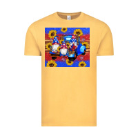 Vintage Mustard American flag gnomes truck sunflowers star leopard glitter Vintage Tee - Artiststas