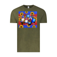 Vintage Olive American flag gnomes truck sunflowers star leopard glitter Vintage Tee - Artiststas