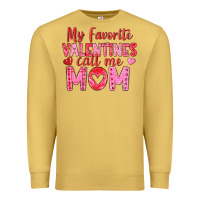 Antique Gold my favorite valentine call me mom Premium Sweatshirt - texasbilliewilder