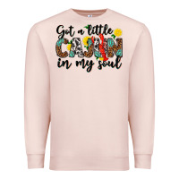 Pale Pink got a little cajun in my soul Premium Sweatshirt - texasbilliewilder