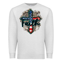 Oatmeal Heather faith usa Premium Sweatshirt - Zillion Design Studio