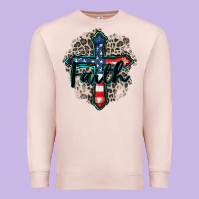 Faith Usa Premium Sweatshirt Designed By Zillion Design Studio