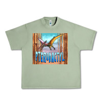 Oil Green dinosaur pterodactyl Urban Heavy Tee - Artiststas