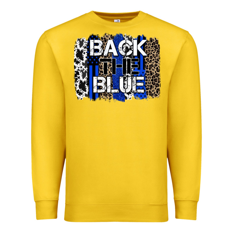 Back The Blue Brushstroke Premium Sweatshirt by Zillion Design Studio | Teevron