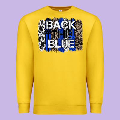 Back The Blue Brushstroke Premium Sweatshirt Designed By Zillion Design Studio