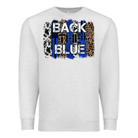 Oatmeal Heather back the blue brushstroke Premium Sweatshirt - Zillion Design Studio