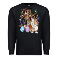 Black Easter bunny and floral cross Premium Sweatshirt - RanaPortraitStore