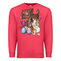 Cardinal Easter bunny and floral cross Premium Sweatshirt - RanaPortraitStore