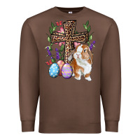 Chestnut Easter bunny and floral cross Premium Sweatshirt - RanaPortraitStore