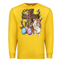 Lemon Easter bunny and floral cross Premium Sweatshirt - RanaPortraitStore
