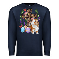 Easter Bunny And Floral Cross Premium Sweatshirt | Teevron