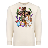 Sandshell Easter bunny and floral cross Premium Sweatshirt - RanaPortraitStore