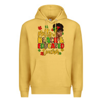 Antique Gold pretty black and educated teacher Premium Hoodie - Artiststas