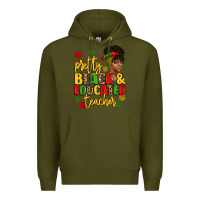 Army Green pretty black and educated teacher Premium Hoodie - Artiststas
