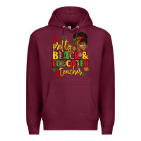 Burgundy pretty black and educated teacher Premium Hoodie - Artiststas
