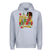 Heather Grey pretty black and educated teacher Premium Hoodie - Artiststas
