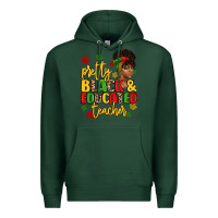 Sports Green pretty black and educated teacher Premium Hoodie - Artiststas