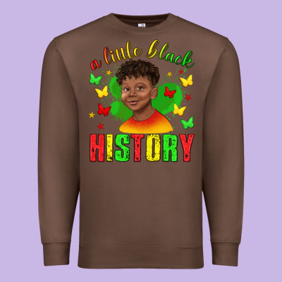 Premium Sweatshirt a little black history with boy juneteenth