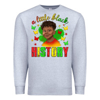 Heather Grey a little black history with boy juneteenth Premium Sweatshirt - texasbilliewilder