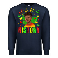 Navy a little black history with boy juneteenth Premium Sweatshirt - texasbilliewilder