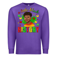 Purple a little black history with boy juneteenth Premium Sweatshirt - texasbilliewilder