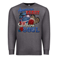 Charcoal Heather american heart southern soul Premium Sweatshirt - Zillion Design Studio