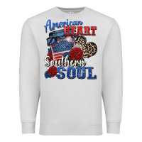 Dove Grey american heart southern soul Premium Sweatshirt - Zillion Design Studio