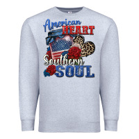 Heather Grey american heart southern soul Premium Sweatshirt - Zillion Design Studio