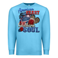 Ocean Blue american heart southern soul Premium Sweatshirt - Zillion Design Studio