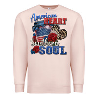 Pale Pink american heart southern soul Premium Sweatshirt - Zillion Design Studio