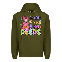 Army Green chillin' with my peeps Premium Hoodie - Artiststas