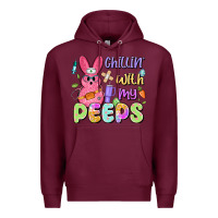 Burgundy chillin' with my peeps Premium Hoodie - Artiststas