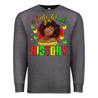 Charcoal Heather a little black history with girl juneteenth Premium Sweatshirt - texasbilliewilder