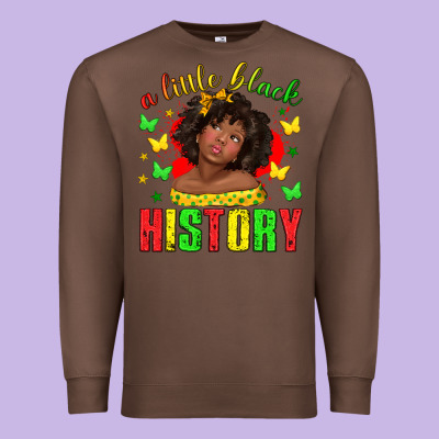 Premium Sweatshirt a little black history with girl juneteenth
