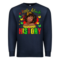 Navy a little black history with girl juneteenth Premium Sweatshirt - texasbilliewilder