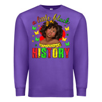 Purple a little black history with girl juneteenth Premium Sweatshirt - texasbilliewilder