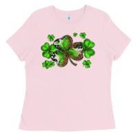 Bubblegum Pink st. patricks day shamrocks Ladies Tee - BarkalooDesign