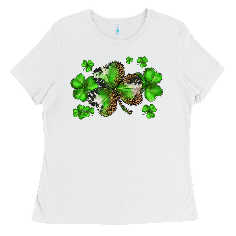 St. Patricks Day Shamrocks Ladies Tee by BarkalooDesign | Teevron