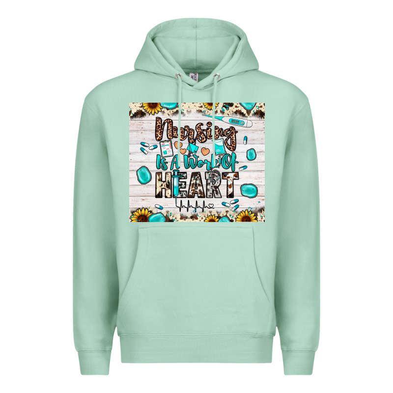 Nursing Is A Work Of Heart Premium Hoodie by JahusDesignShop | Teevron