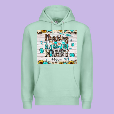 Nursing Is A Work Of Heart Premium Hoodie Designed By Jahusdesignshop