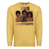 Antique Gold 1865 juneteenth melanin with afro Premium Sweatshirt - texasbilliewilder