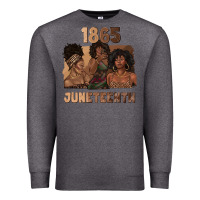 Charcoal Heather 1865 juneteenth melanin with afro Premium Sweatshirt - texasbilliewilder