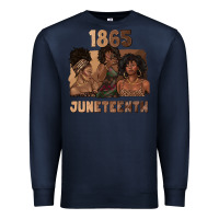 Navy 1865 juneteenth melanin with afro Premium Sweatshirt - texasbilliewilder