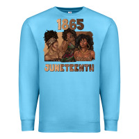 Ocean Blue 1865 juneteenth melanin with afro Premium Sweatshirt - texasbilliewilder