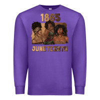 Purple 1865 juneteenth melanin with afro Premium Sweatshirt - texasbilliewilder