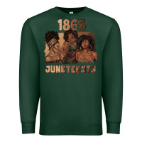 Sports Green 1865 juneteenth melanin with afro Premium Sweatshirt - texasbilliewilder