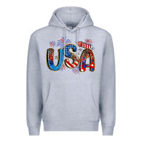 Heather Grey usa 4th of july Premium Hoodie - Artiststas